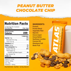 Atlas Real Food Protein Bar ingredients closeup with whey and milk protein isolates.