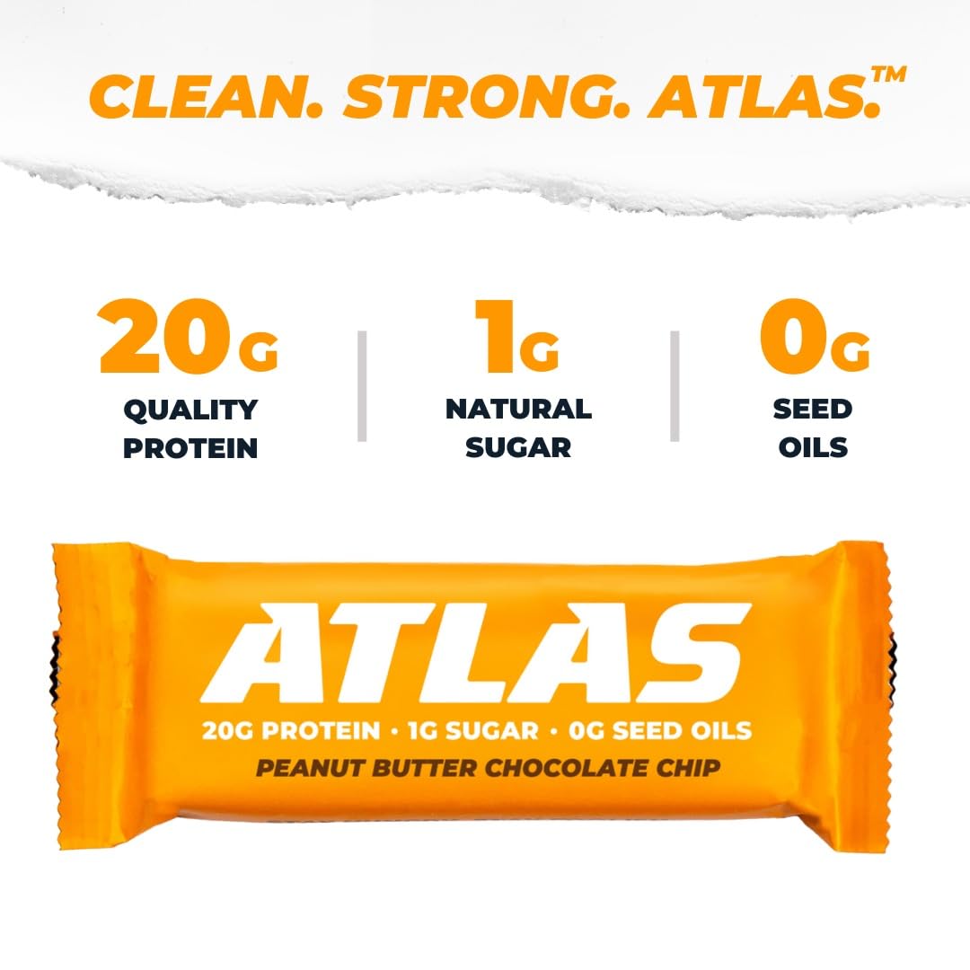 Atlas Real Food Protein Bar Ingredients Closeup, recognizable real-food ingredients.