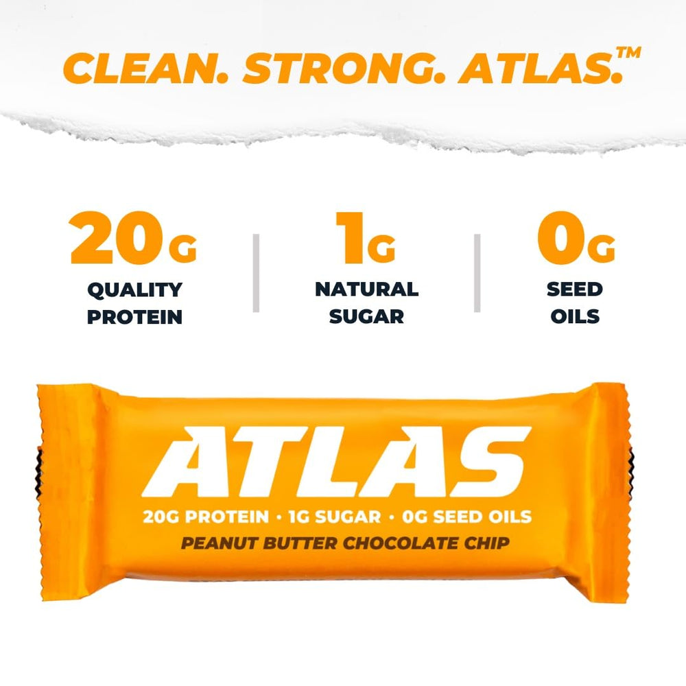 Atlas Real Food Protein Bar Ingredients Closeup, recognizable real-food ingredients.