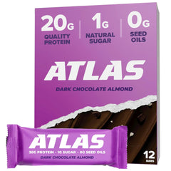 Atlas Real Food Protein Bar ingredients closeup highlights real foods for everyday use