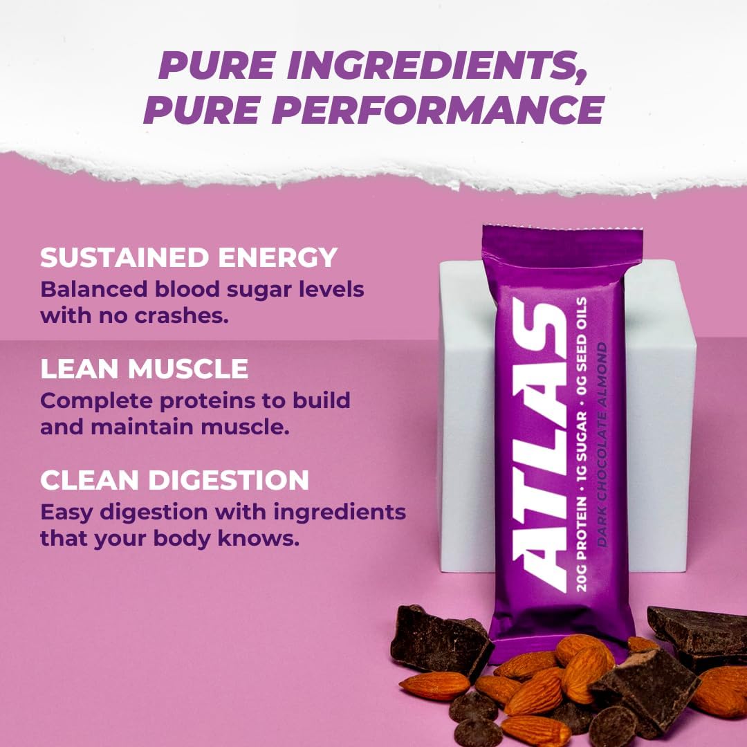 Atlas Real Food Protein Bar Nut Butter Swirl, creamy texture from natural ingredients.