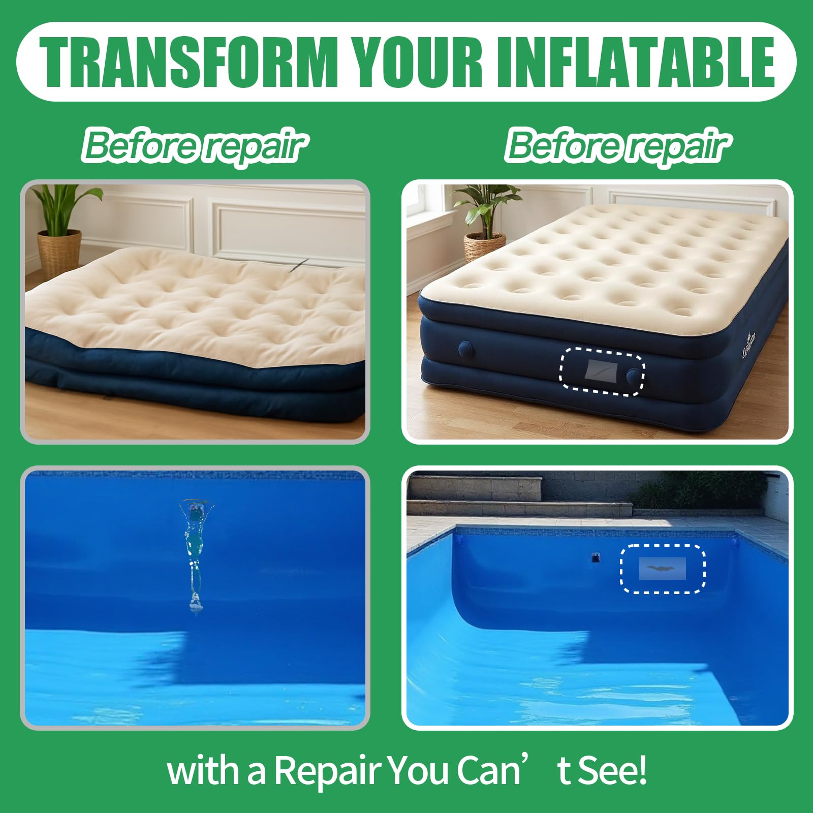 ATLASBOND waterproof seal patch on PVC surface shows durable repair