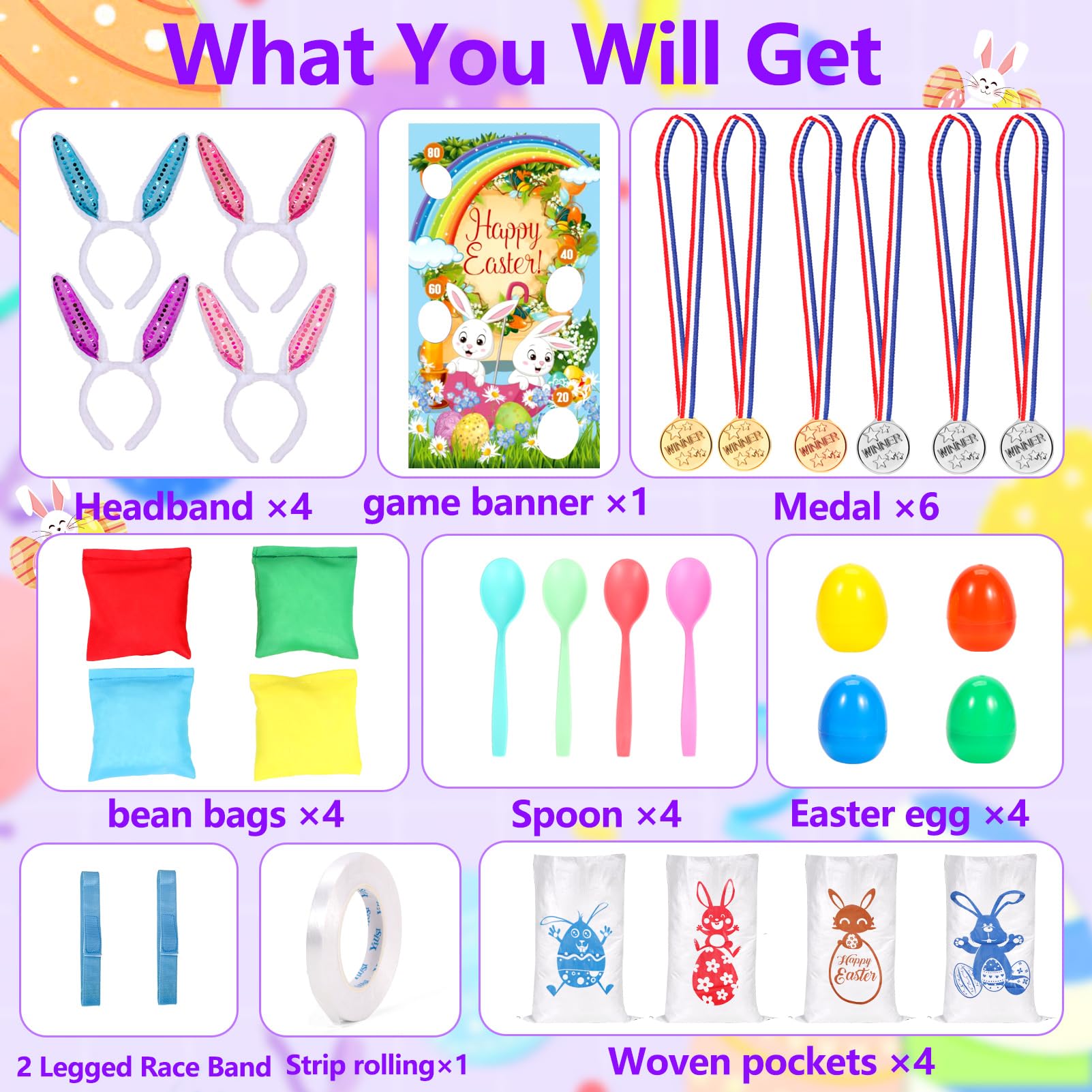 Atonofun bunny ears headbands brighten Easter outfits