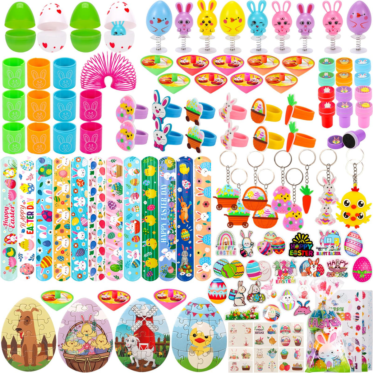 Atonofun Easter bracelets and toys: colorful party favors for kids' egg hunts.