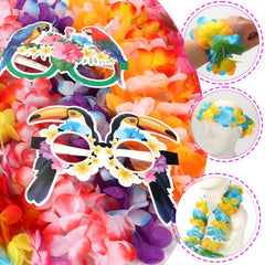 Atonofun Hawaiian flower headbands brighten tropical party looks.