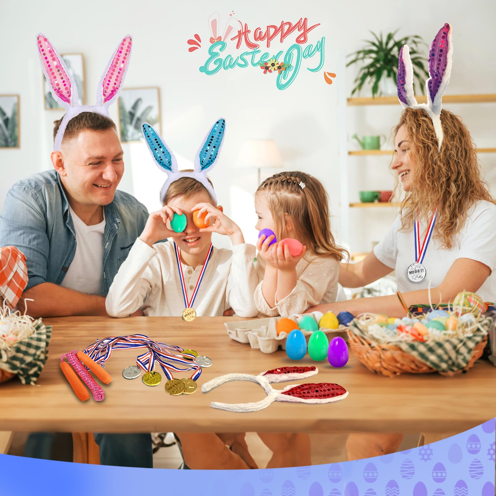 Atonofun plastic medals create instant rewards during Easter play.