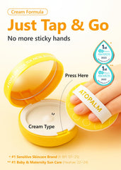 ATOPALM Tok Tok Sun Pact mineral filter on skin providing sheer protection.