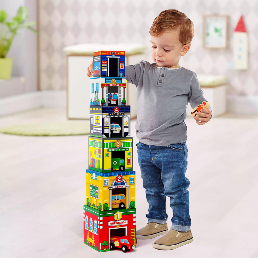 Atoylink police car magnet toy enhances pretend play and fine motor skills.