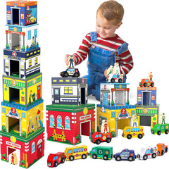 Atoylink school bus magnet toy supports collaborative storytelling and spatial awareness.