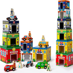 Atoylink toddler stacking blocks for imaginative play and early color and number recognition.