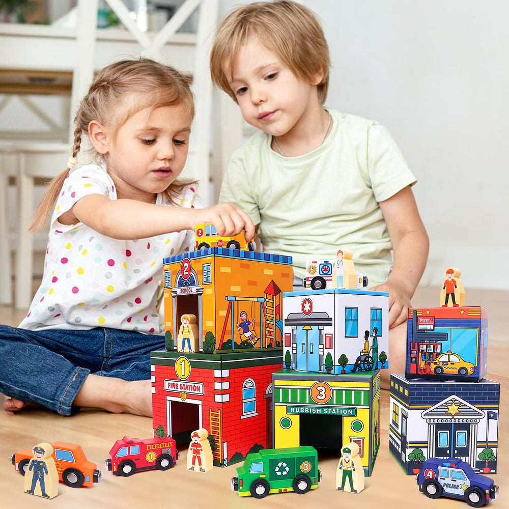 Atoylink tow truck magnet car fosters building sequences and cooperative play.