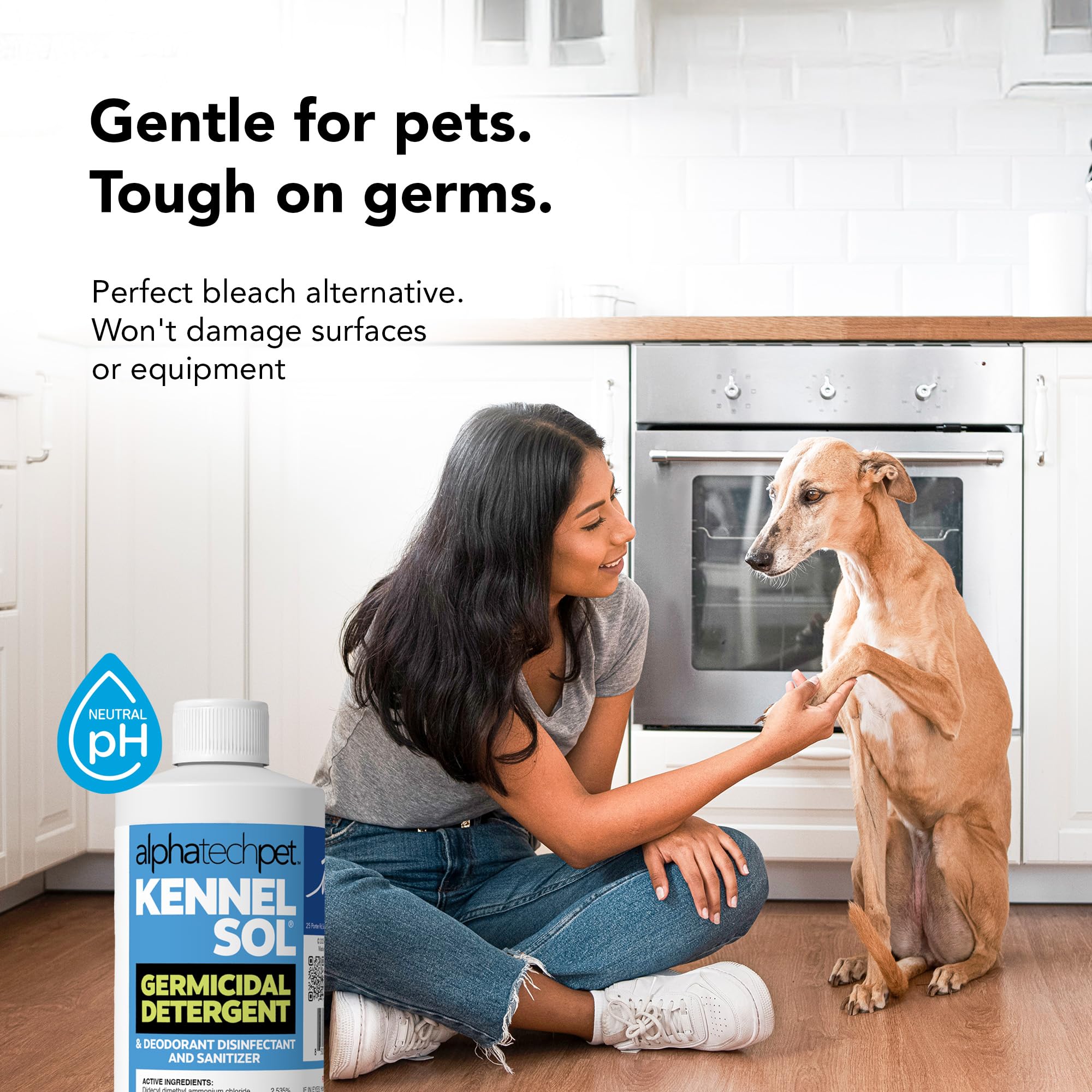 ATP KennelSol disinfectant action on surfaces with a 10-minute contact.
