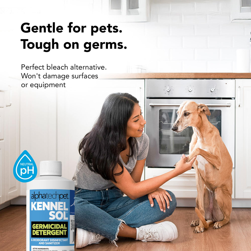 ATP KennelSol disinfectant action on surfaces with a 10-minute contact.