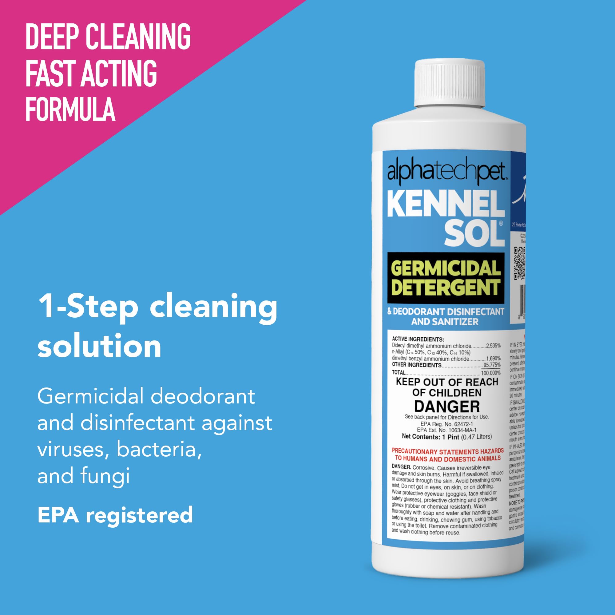 ATP KennelSol label close-up highlighting the 3-in-1 formula.