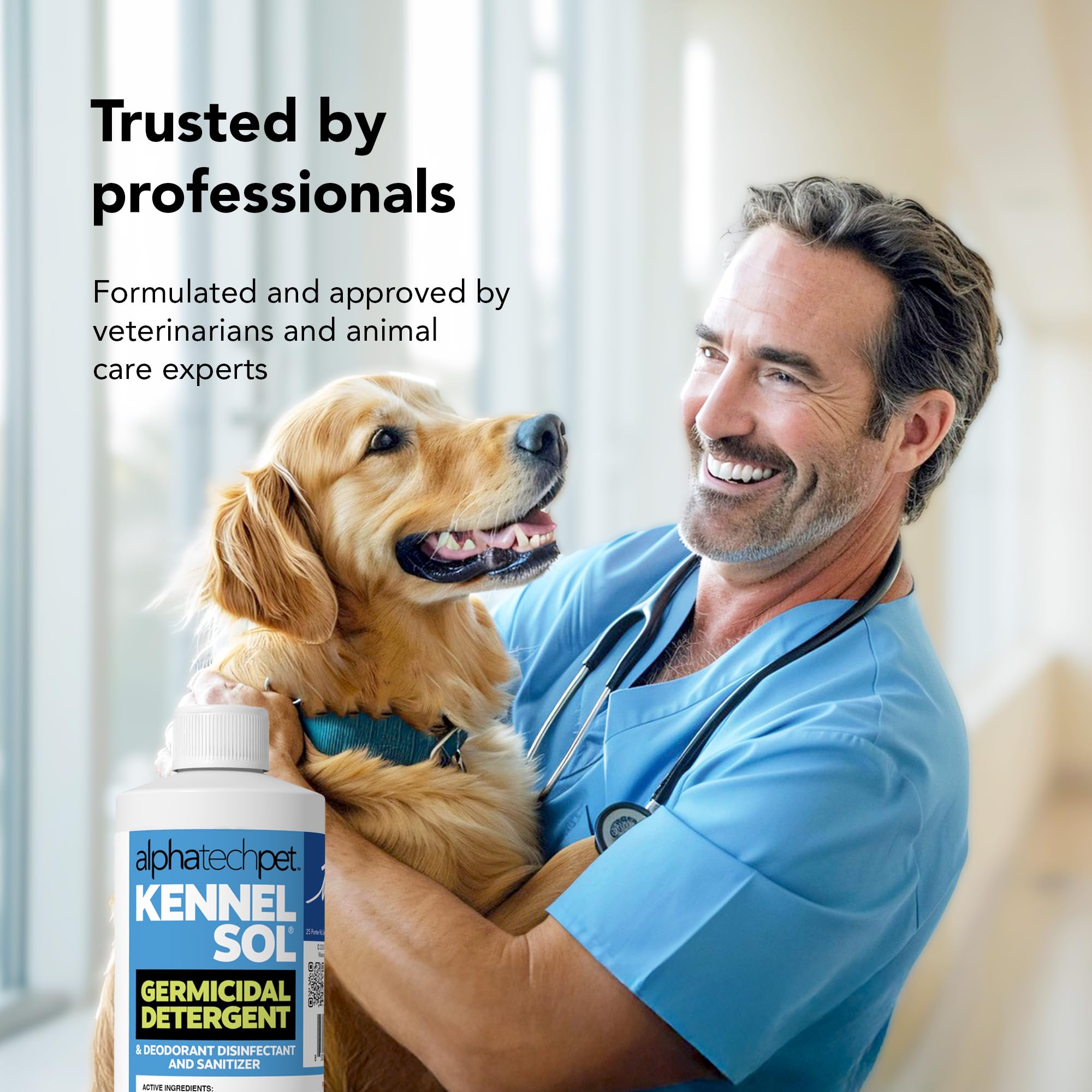 ATP KennelSol wintergreen scent bottle evokes fresh pet areas.