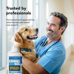 ATP KennelSol wintergreen scent bottle evokes fresh pet areas.
