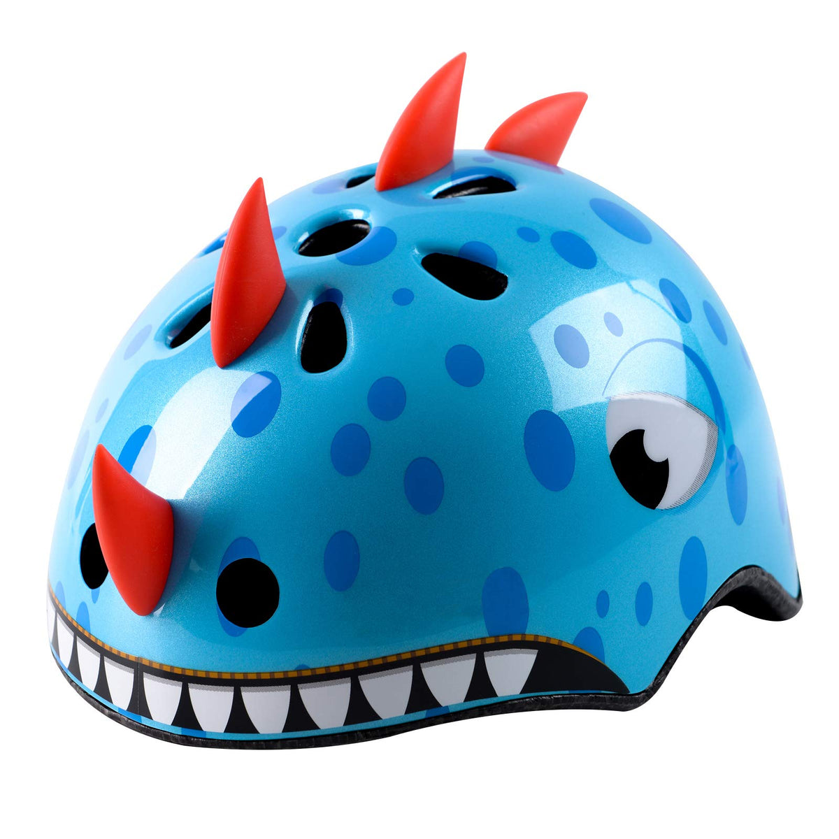 Atphfety dino-shark design helmet shell adds playful appeal during active play