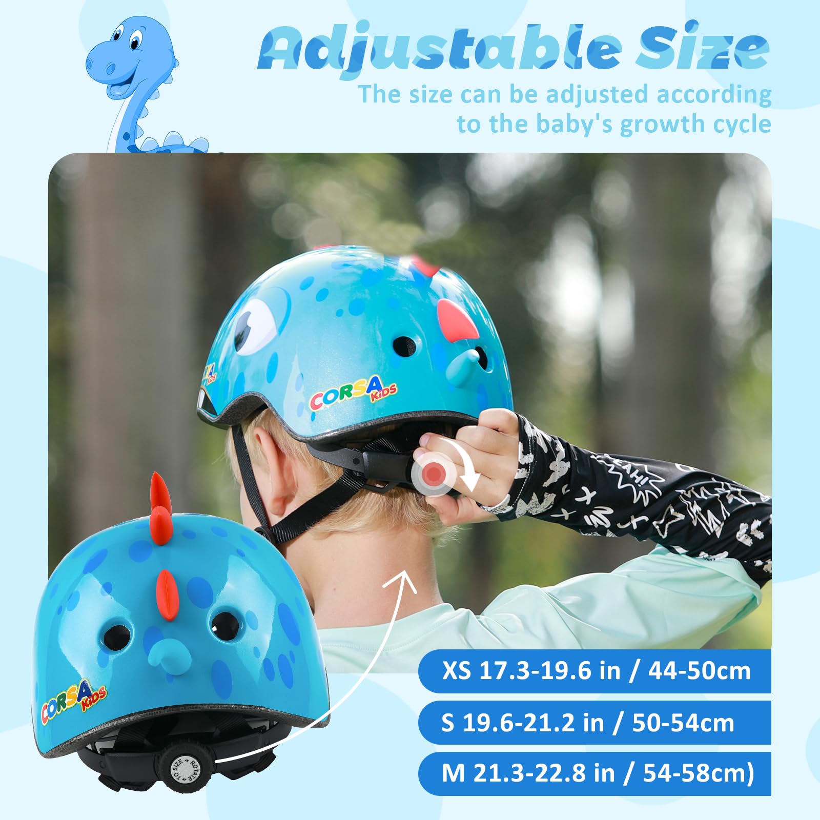 Atphfety three-size range fits infants to older children