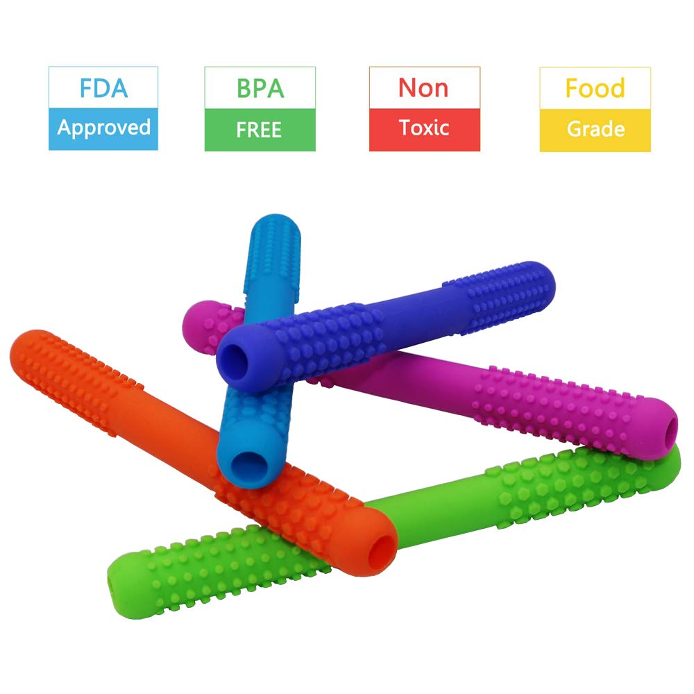 Atsky silicone teether with two soothing textures for gnawing satisfaction