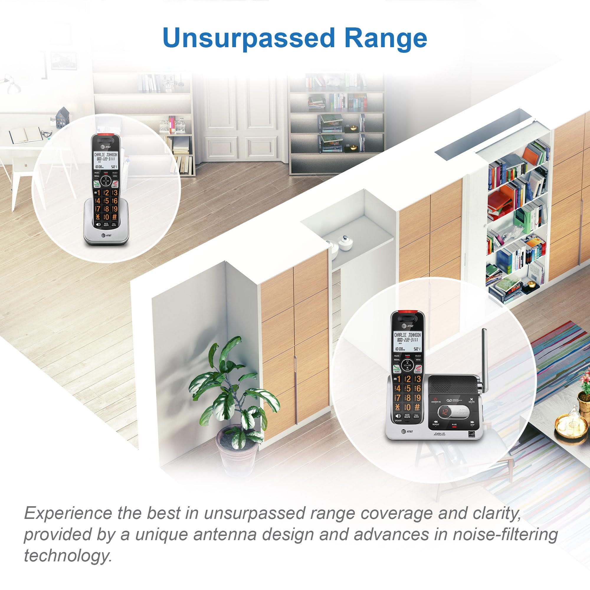 AT&T BL102 answering system with up to 22 minutes of messages.