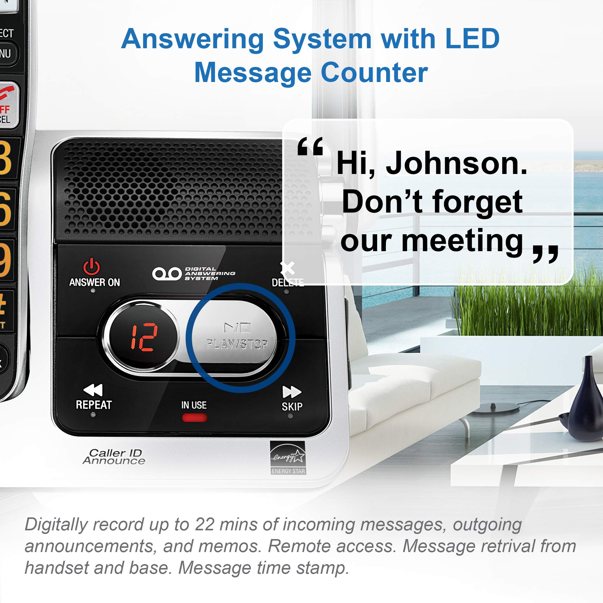 AT&T BL102 caller ID announcer speaks caller name aloud.