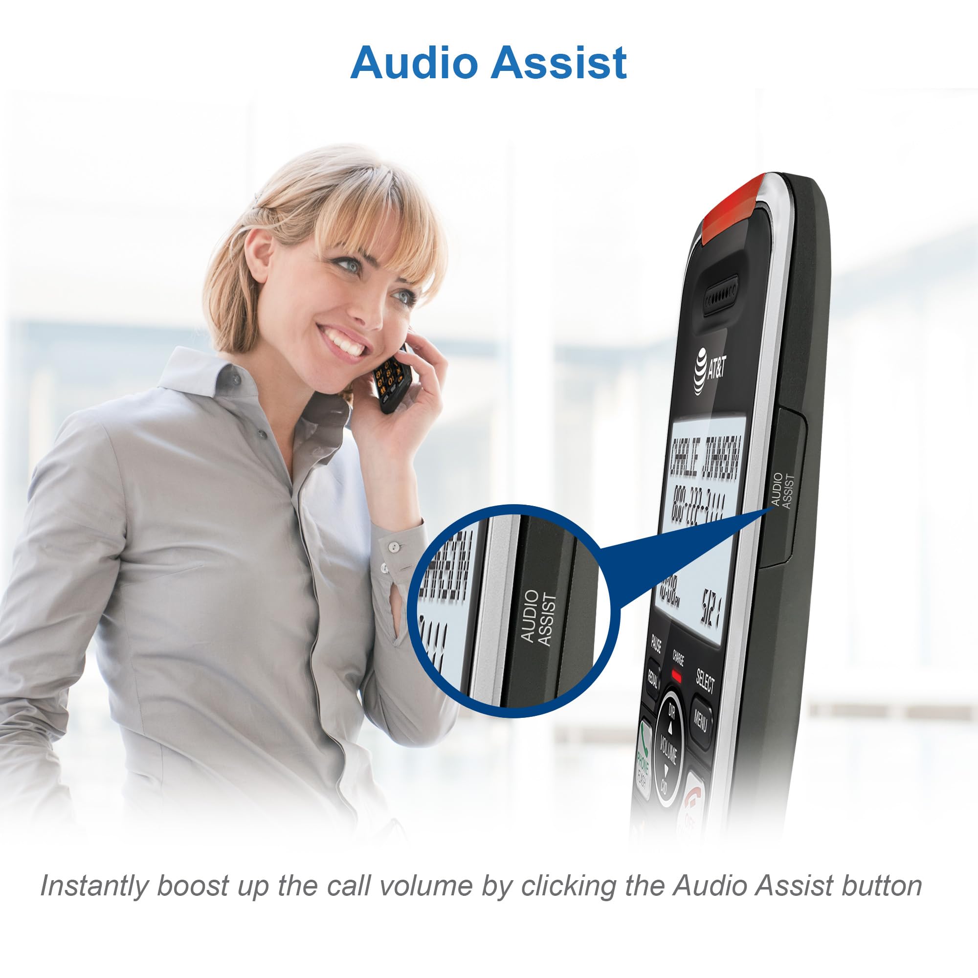 AT&T BL102 intercom button enabling quick room-to-room chats.