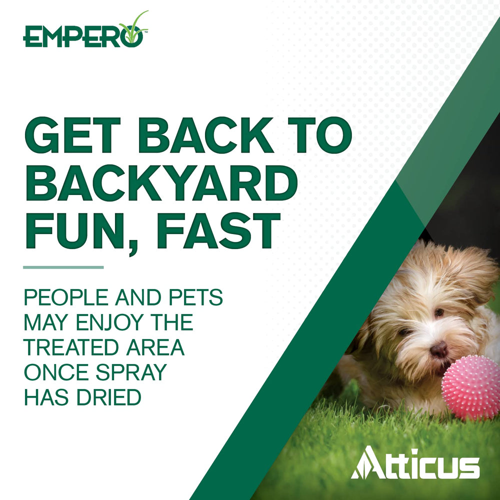 Empero spray drying on lawn confirms safe re-entry window.