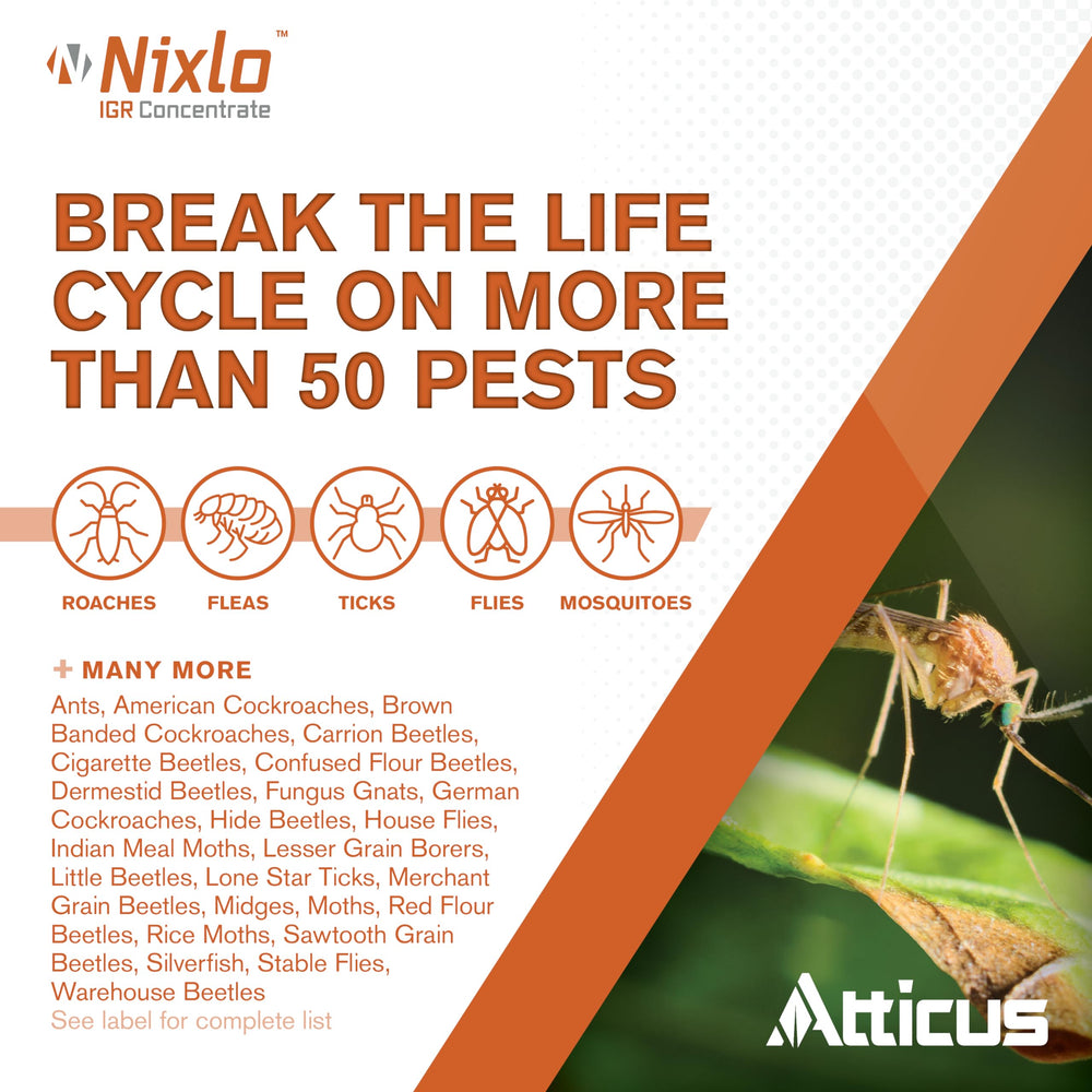 Atticus Nixlo IGR Concentrate disrupts larval development for long lasting control