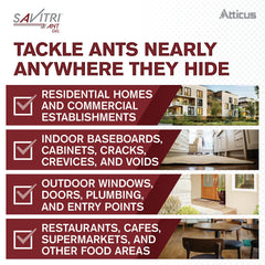 Atticus Savitri ant gel at outdoor entry points for exterior control