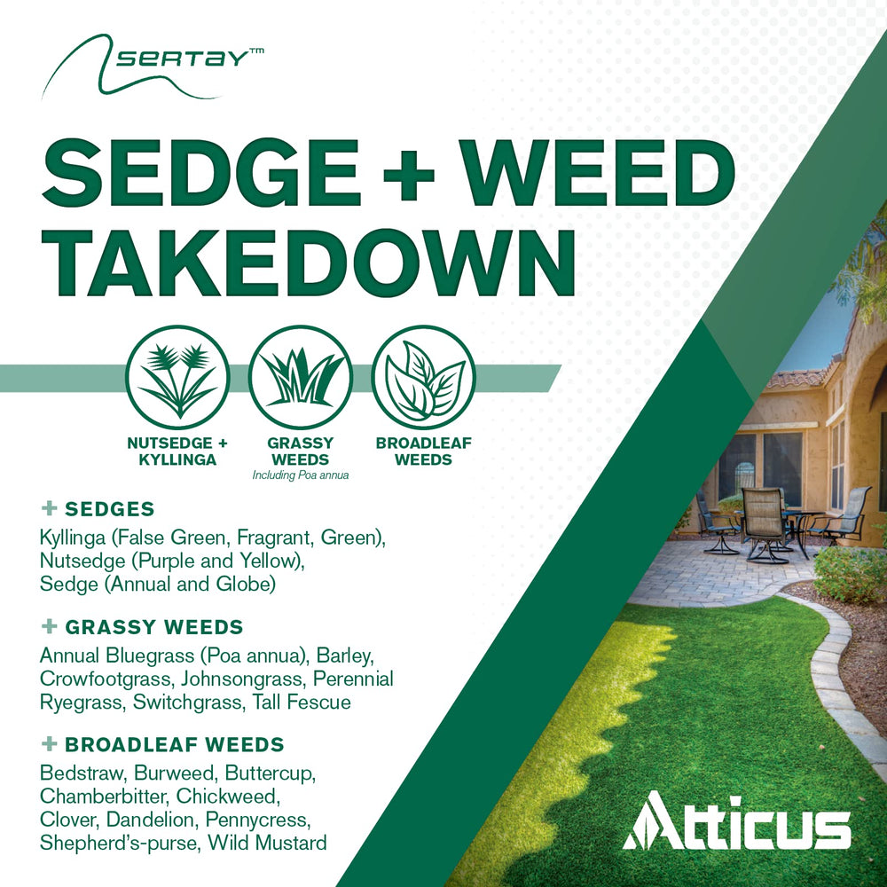 Atticus Sertay turf weed-control in action targets sedge and broadleaf weeds