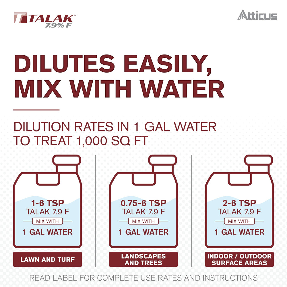 Atticus Talak 7.9 F lawn and landscape use to deter pests.