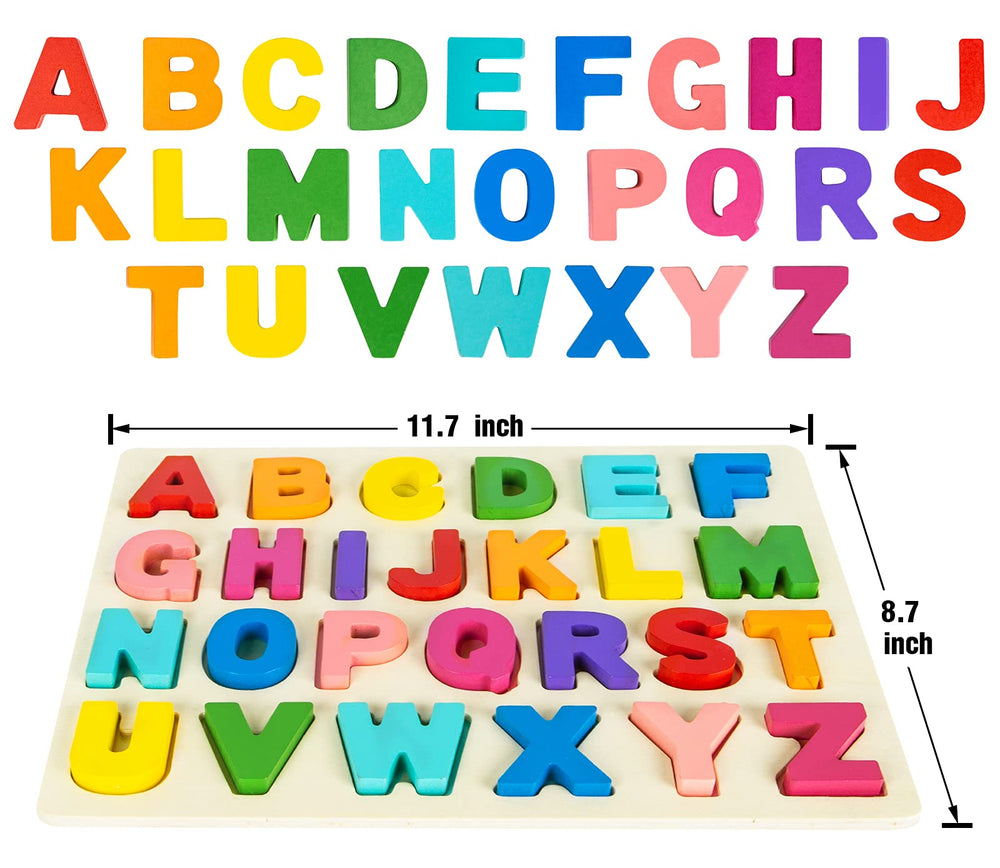 Attmu wooden letters are thick for easy grasp and placement.