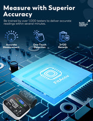 Two-user memory stores up to 120 readings each for tracking trends.