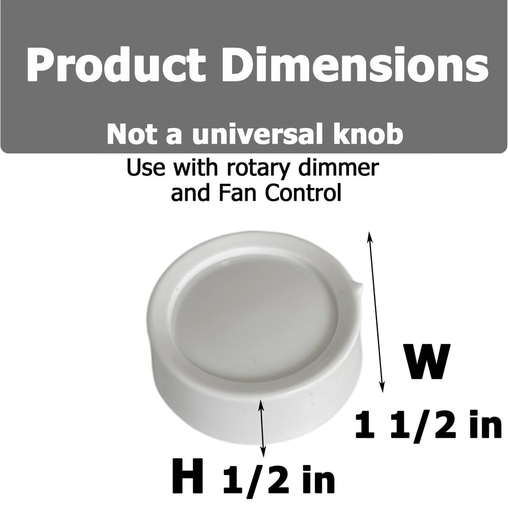 White finish Auaurly RK-WH dimmer knob designed to blend with décor.