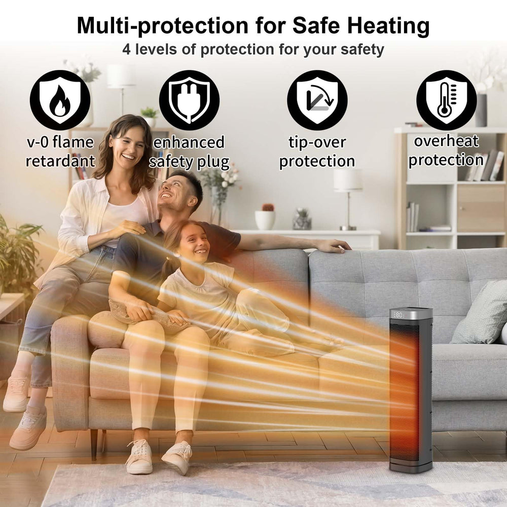 AUBKN heater oscillating 70 degrees for wider heat coverage