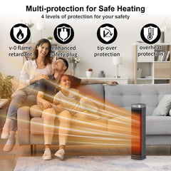 AUBKN heater oscillating 70 degrees for wider heat coverage