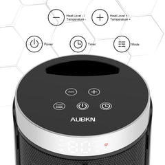 AUBKN space heater remote-control enables convenient adjustments.