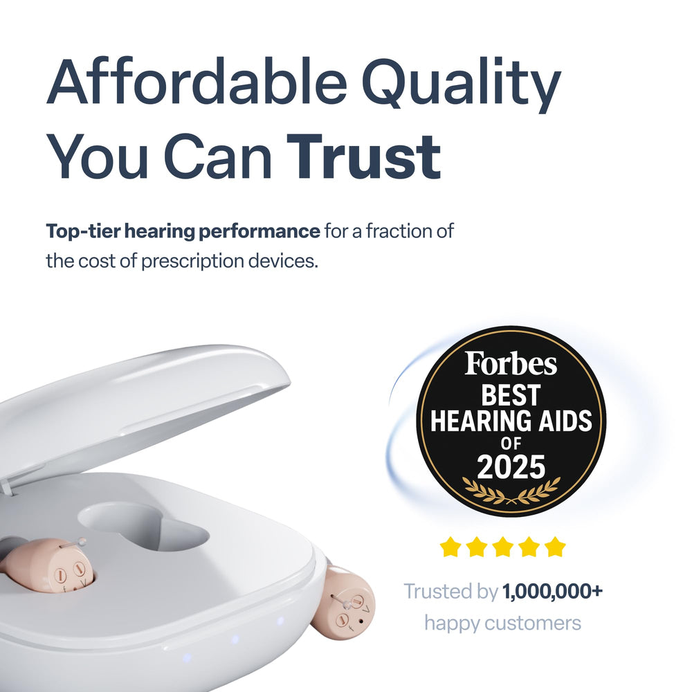 Audien Atom One discreet in-ear design blends naturally for everyday conversations.