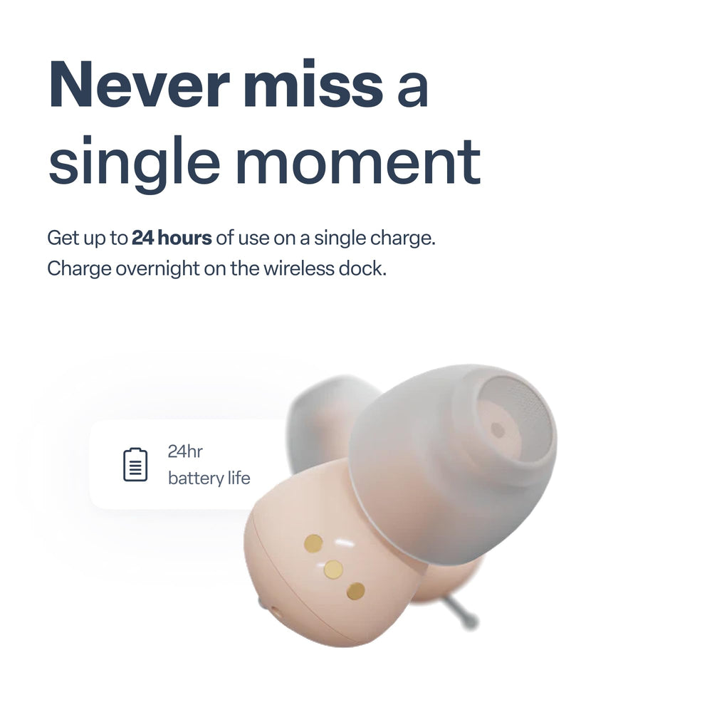Audien Atom One USB-C charging cable for quick, convenient recharging.