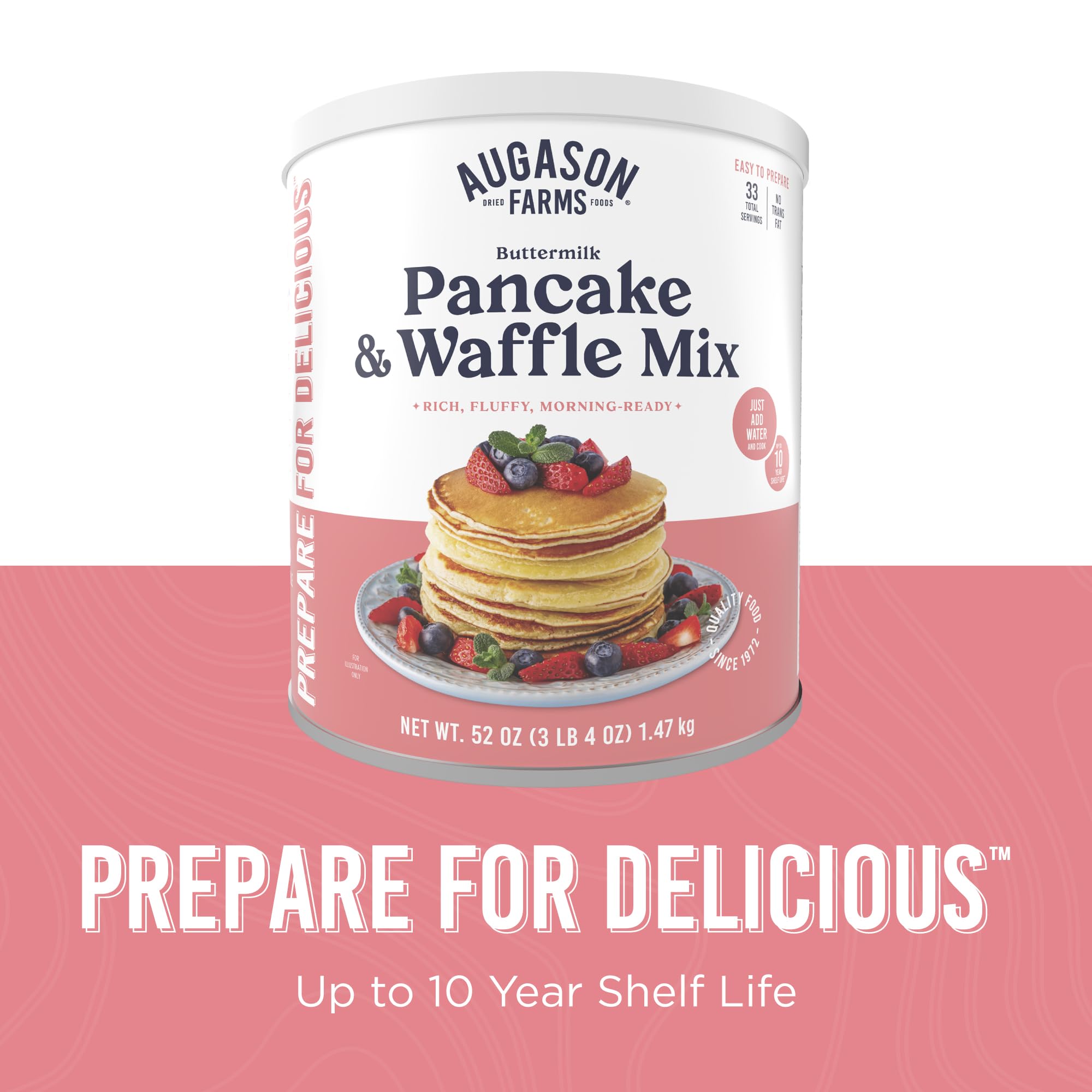 Augason Farms 10-year shelf life label on can