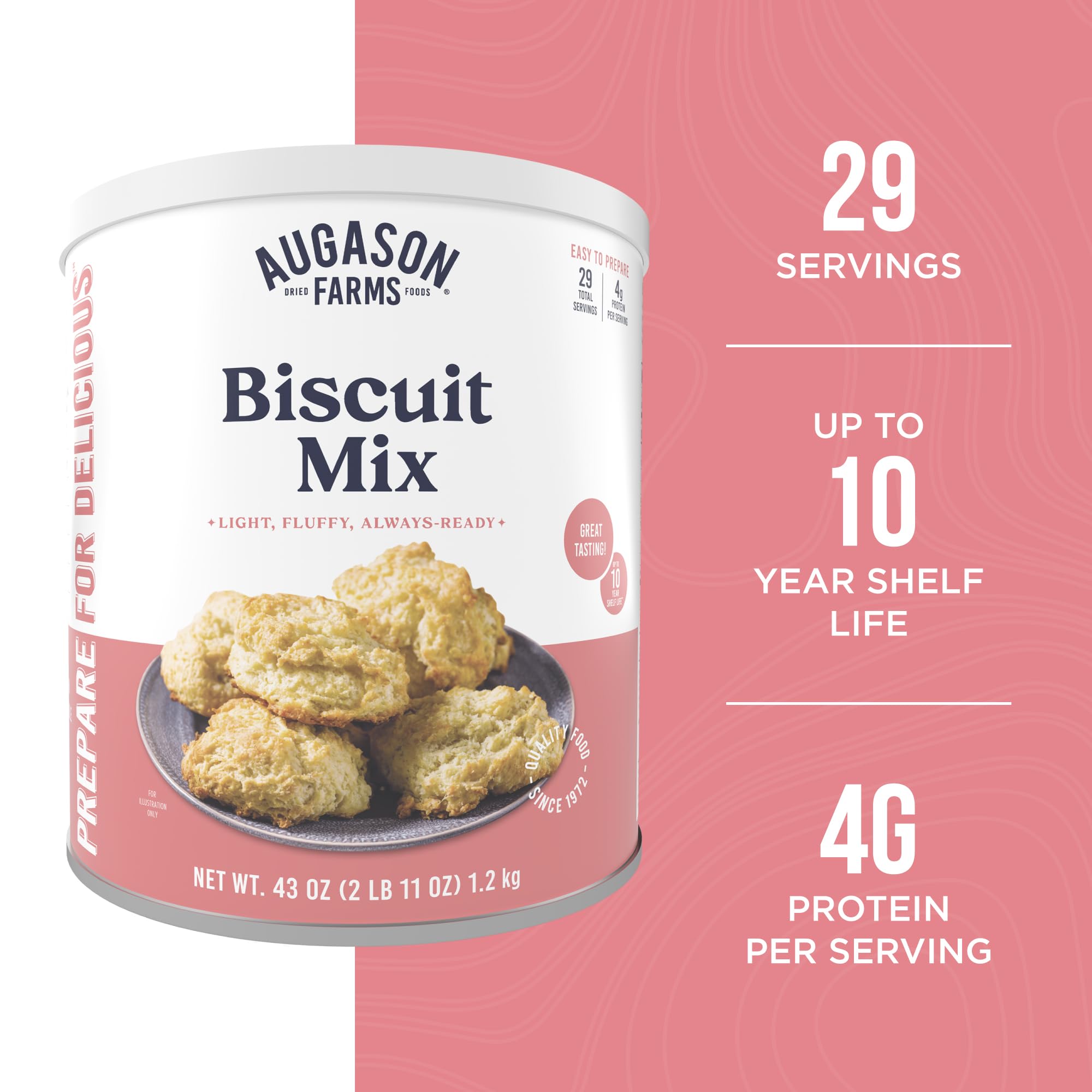 Plate of golden biscuits made with Augason Farms mix