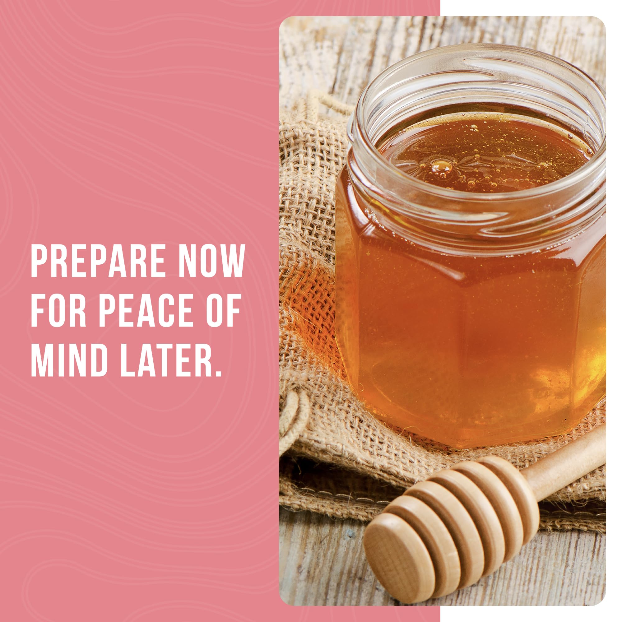 Augason Farms camping-kit honey-sugar powder blend for on-the-go meals.