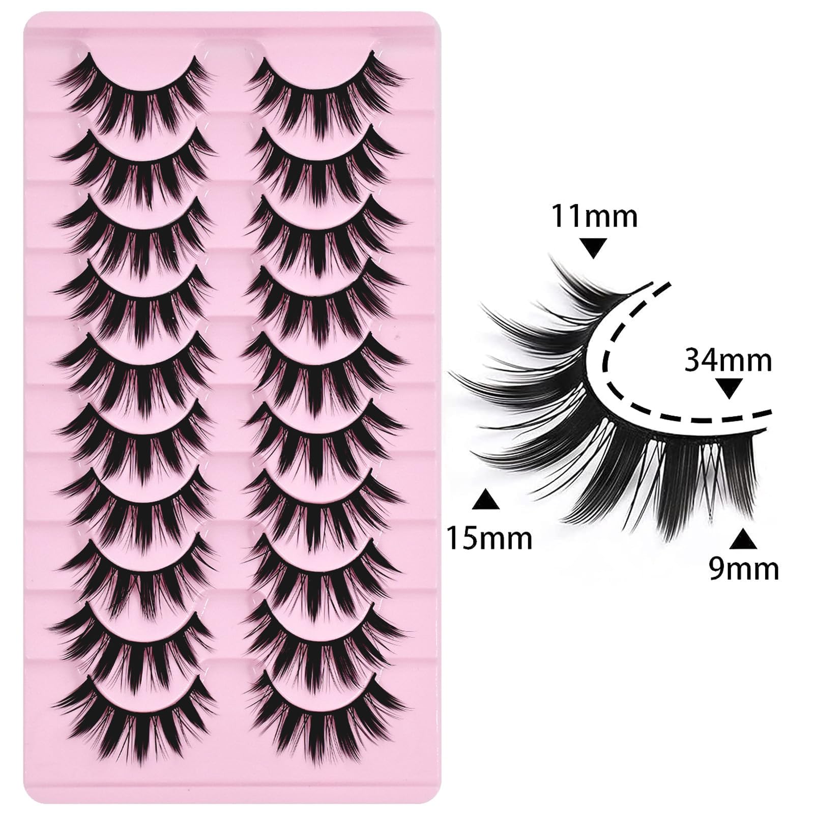 AUGENLI 16mm spiky lashes for anime-inspired looks and confidence