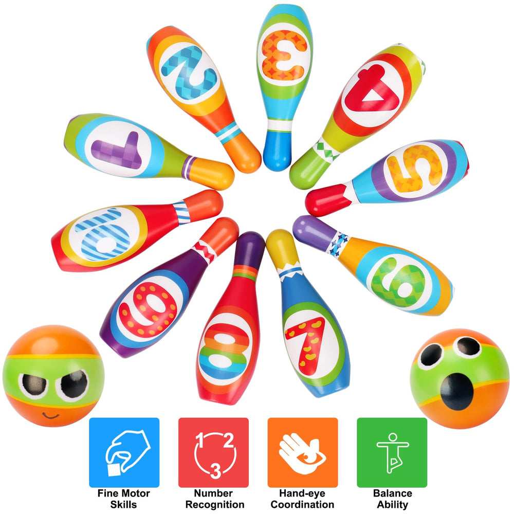 AugToy bowling set shown for indoor and outdoor use