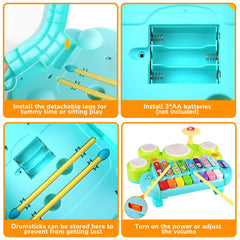 AugToy toddler drum set encourages rhythm play and fine motor skills