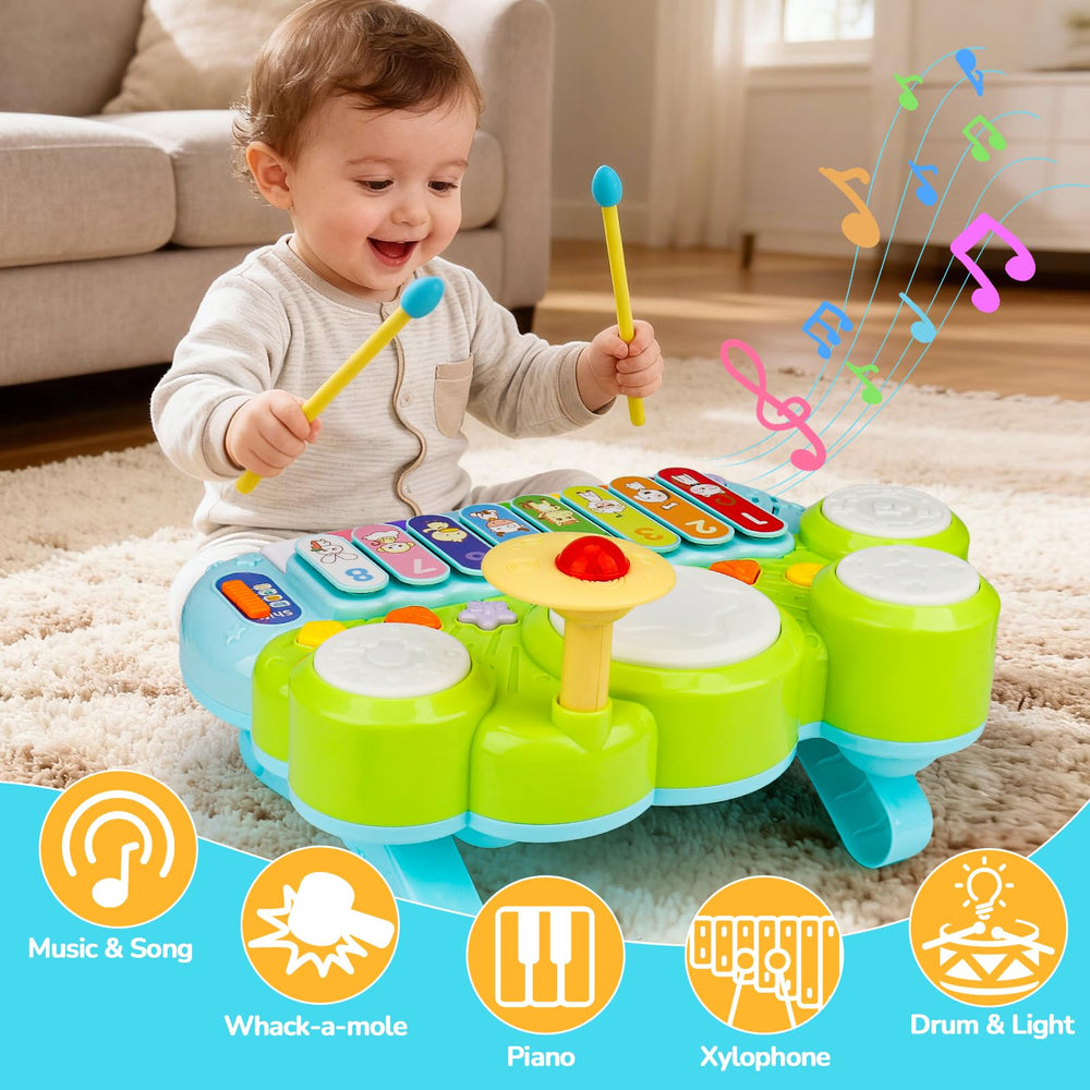 AugToy xylophone with flashing colors supports color recognition and coordination