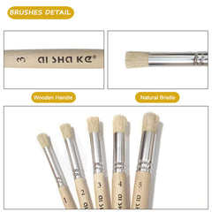 Auhoahsil stencil brush size 4 balanced control on wood and ceramic surfaces.