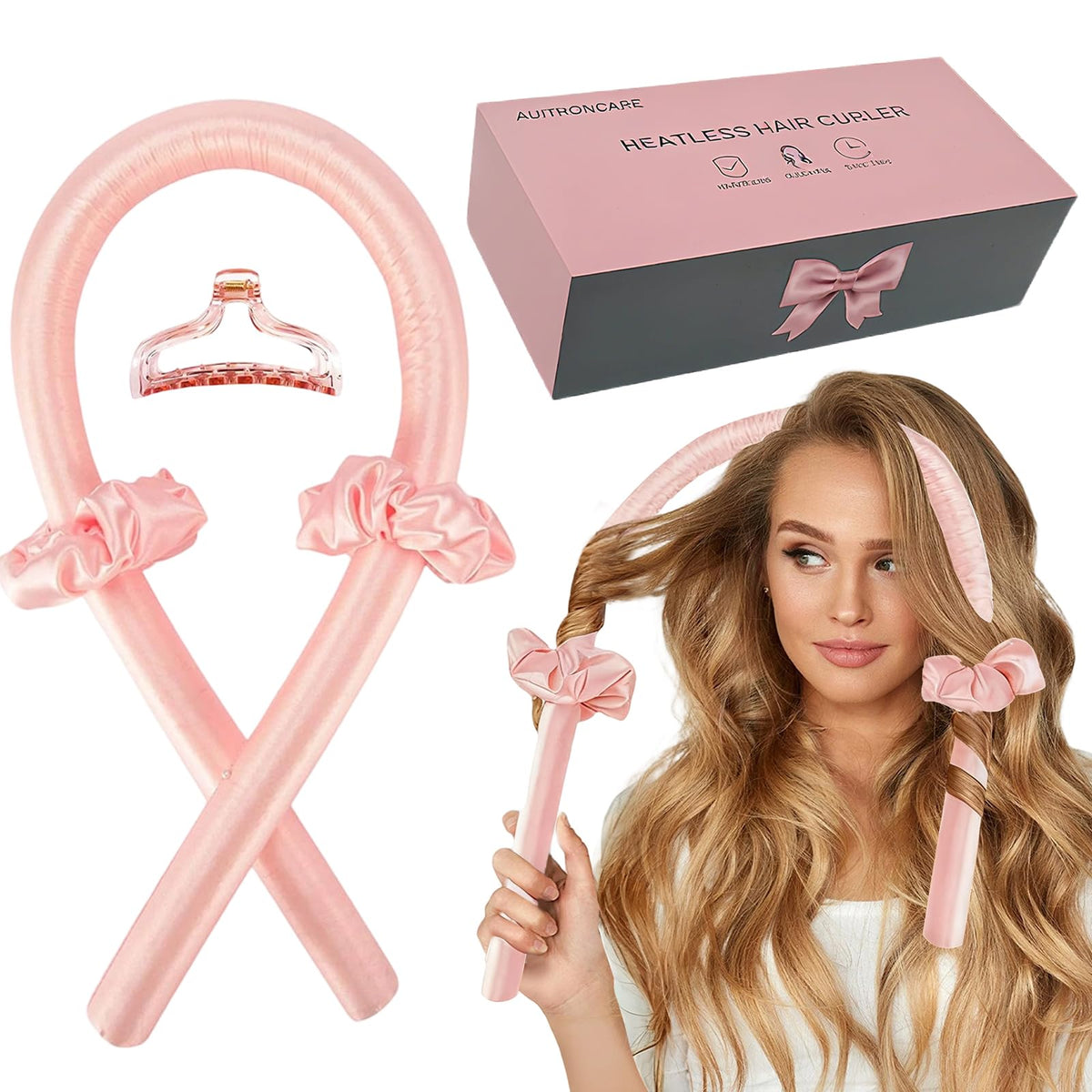AUITRONCARE heatless curls overnight set for easy, zero-heat styling