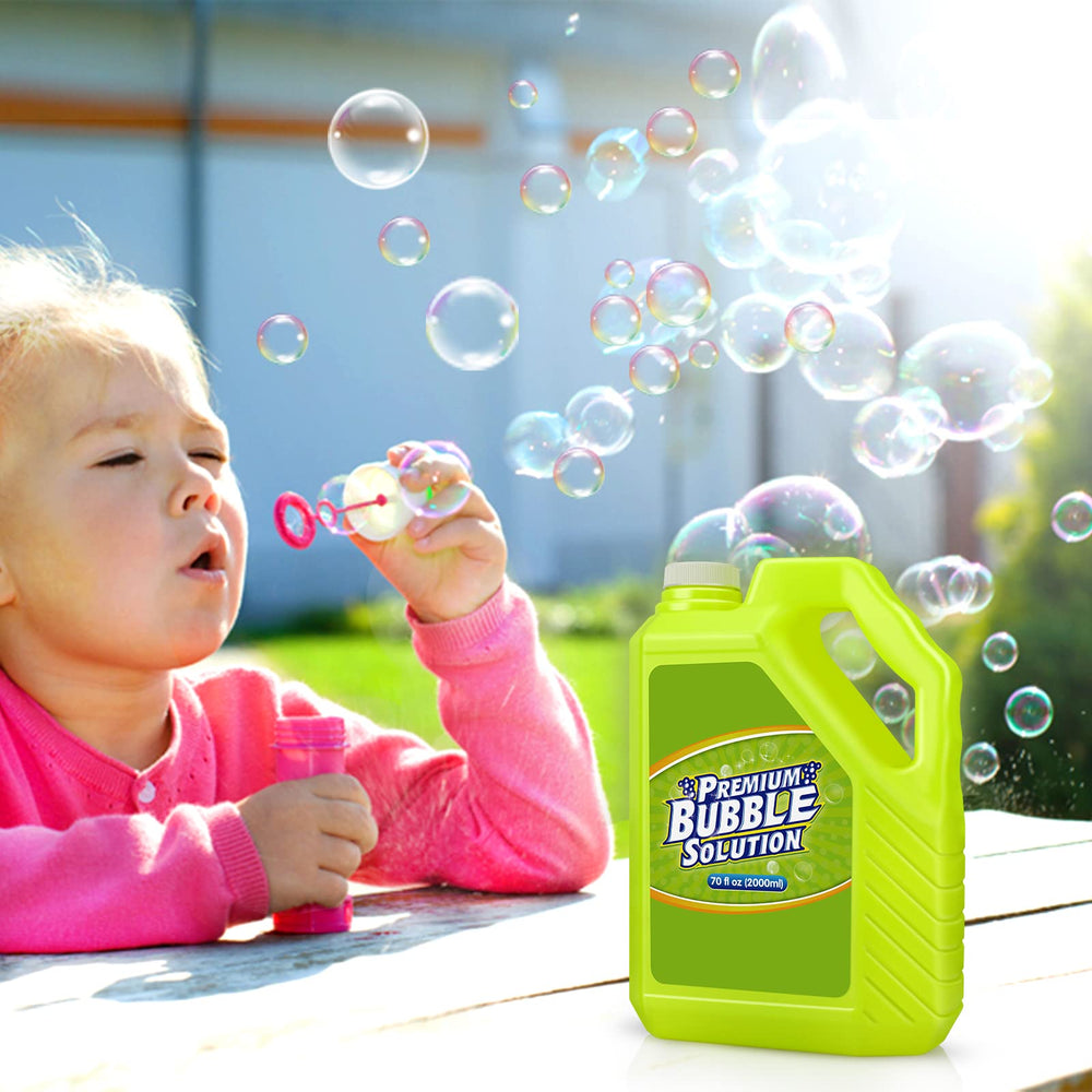 Aujazyble easy-carry bottle with handle for portable bubble fun.