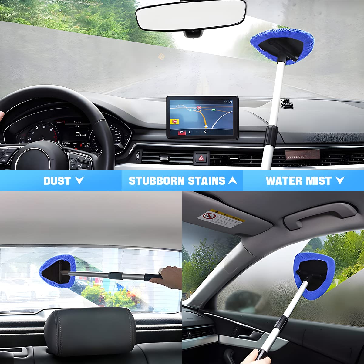 Ergonomic, non-slip grip for comfortable control during cleaning tasks.